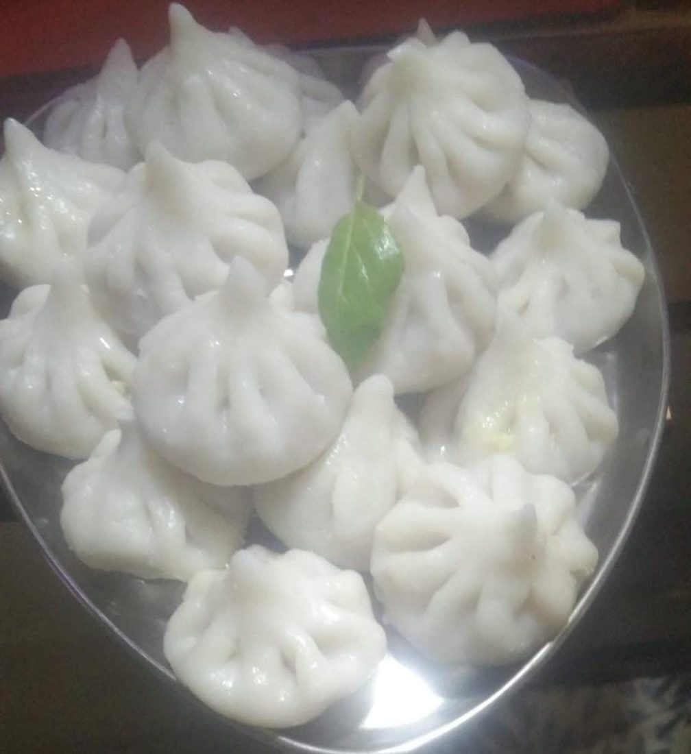 Steamed modak on a plate